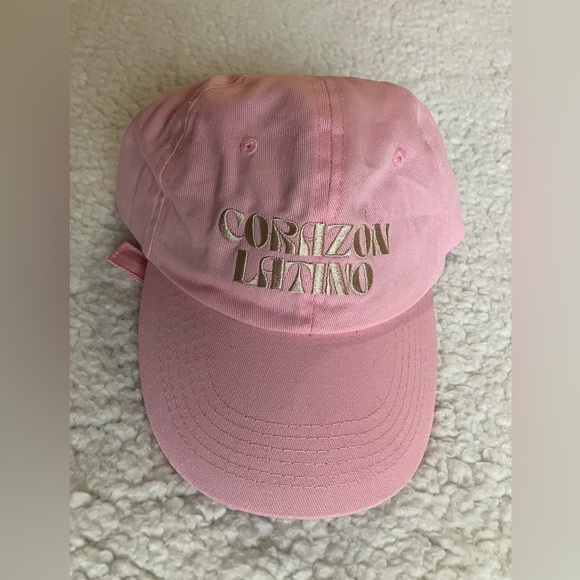 JZD Target LHM Women's OSFM 100% Cotton CORAZON LATINO Pink Baseball Hat Cap - Picture 1 of 8